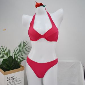 【外贸剪标尾单】女士分体泳衣性感纯色比基尼度假跨境泳装沙滩