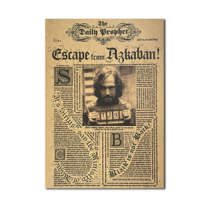 哈利波特 小天狼星报纸i款怀旧复古牛皮纸海报42 30cm