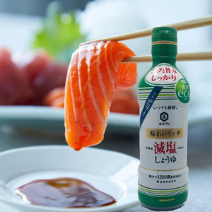 日本原装进口万字生榨减盐酱油酿造拌饭刺身酱油450ml