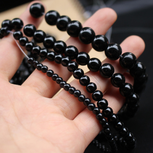 黑色玻璃珠圆珠diy饰品手链项链耳环发簪手编材料串珠散珠小珠子