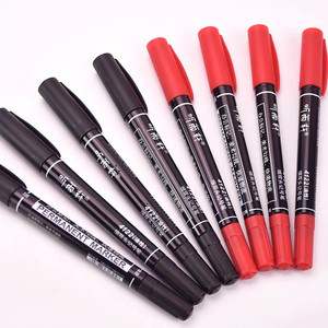 听雨轩小双头油性记号笔细款马克笔勾线笔儿童绘画学生用黑色美术