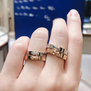 chaumet/尚美巴黎戒指 liens 一生缘 18k玫瑰金 镶钻情侣婚戒对戒
