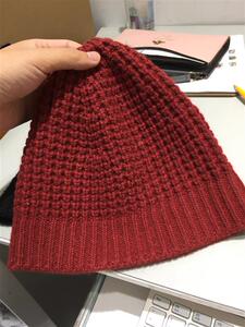 【98新】爱马仕红色毛线帽子 中古优品c3581 拍下不退不换