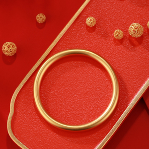 熊家珠宝 古法硬金999足金黄金吊坠项链錾刻转运珠耳钉手镯手链女