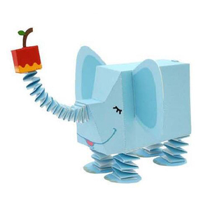 3d纸模立体拼图益智纸模型diy手工折纸儿童玩具 卡通小象动物大象