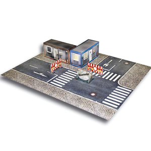 3d纸模立体拼图纸模型diy手工折纸玩具场景搭配1比87马路街道建筑