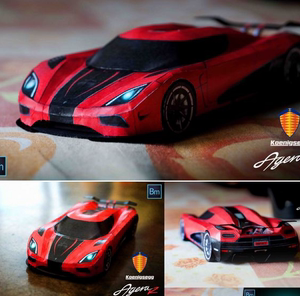 儿童益智diy立体手工制作仿真车模科尼塞克跑车3d纸模型纸艺玩具