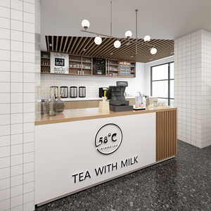 奶茶店吧台前台收银台简约现代服装收营台水果店蛋糕店茶水咖啡店