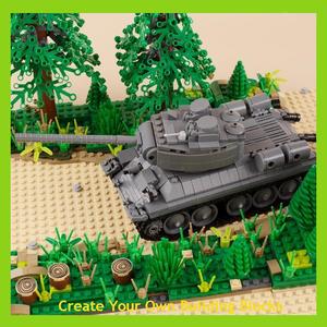 moc兼容乐高二战苏军人仔坦克武器t-34小颗粒拼插积木益智玩具