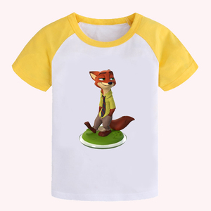 疯狂动物城短袖t恤朱迪尼克兔子狐狸棉衣服卡通周边学生童装班服