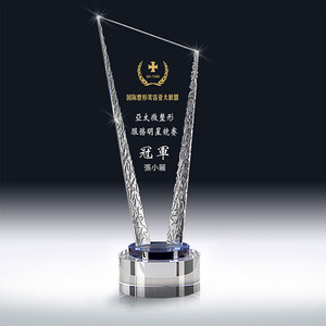 浦江水晶奖杯定制冠军杯销售奖国际微整形美容师比赛篮球赛纪念品