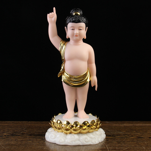 汉白玉浴佛太子佛佛像居家寺庙家用供奉防水释迦牟尼佛浴佛节摆件
