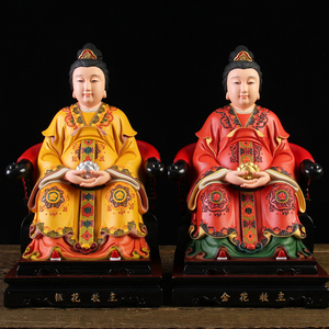金花教主神像银花教主树脂仙家佛像供奉居家用汉白玉四大家族摆件