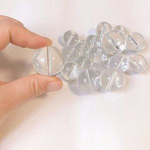 带孔水晶球透明白玻璃圆球打针孔小孔小号手工串珠DIY饰品配件