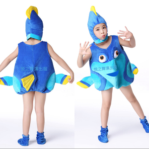 儿童海底世界表演服装海洋生物服海龟龙虾小鱼泡泡鱼演出舞蹈服