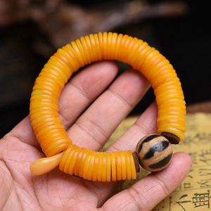 西藏老骆驼骨手串驼骨手链片状如蜜蜡