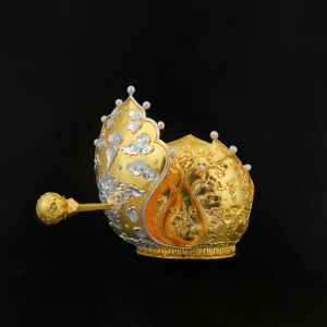 江夏堂唐代仕女图莲花芙蓉玄冠八十七神仙卷宗人物角色银镀金发冠