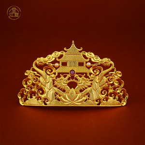 【江夏堂】敖丙发冠 双龙正冠 精品錾刻工艺头饰发饰复古龙冠首饰