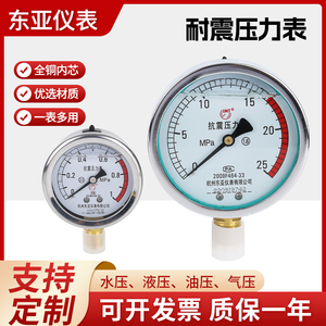 杭州东亚YN-100耐震压力表YN60抗震油压水压液压0-60 40 25 16MPA