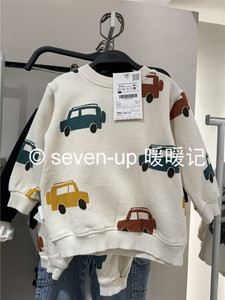 zara国内 童装 男婴小童宝宝汽车印花绒布套装 6224/521 3337124