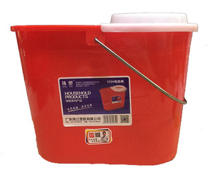 珠塑牌拖地桶 塑料桶 红色地拖桶 清洁拖桶 普通家用拖把桶手压挤
