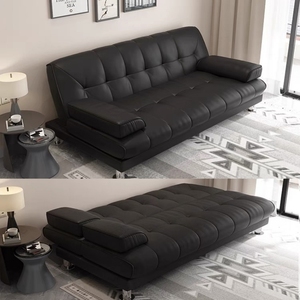 可折叠两用沙发床小户型多功能现代简约客厅办公室皮艺沙发折叠床