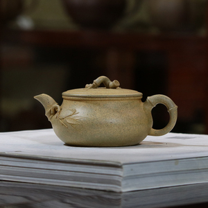 名家全手工原矿段泥紫砂壶周丽琴竹节壶小茶壶