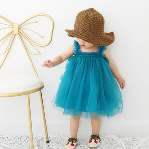 女童连衣裙婴儿童装夏季宝宝一周岁礼服洋气公主裙子吊带纱裙
