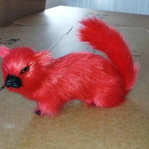 仿真黄鼠狼红色模型黄仙真身供奉摆件黄皮子鼬工