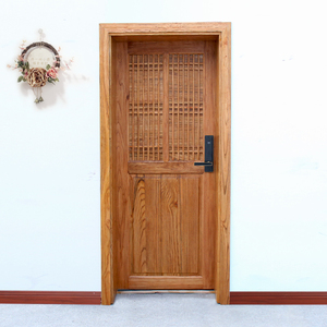 复古日式竹木门原木门茶室民宿实木门饭店门餐厅门套装门家用房门