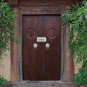 guopeiguo1984淘宝红木实木大门户外防腐防盗中式雕刻入户门家用对