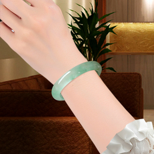 一物一图玉镯子小圈玉手镯女年轻款春彩真玉翡翠手镯冰糯种叮当镯