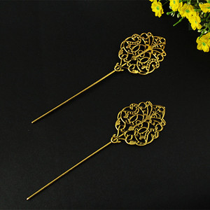 欣怡古装复古簪子头饰新款宫廷发簪双色配饰全新金色汉服新娘发钗