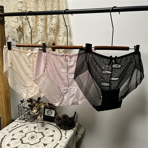 欧式镂空透明网纱性感高腰裤头140-220斤大码女三角内裤2尺3-4尺