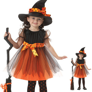 万圣节儿童服装cosplay女童演出人物扮演衣服公主服女巫服巫婆装