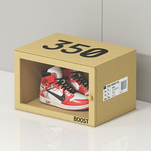 yeezyboostaj鞋盒乔飞人丹椰子篮球鞋木质收纳盒防尘网红展示鞋柜