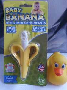 瑕疵包邮/美国Baby banana香蕉婴儿牙胶玩具咬胶牙刷磨牙棒