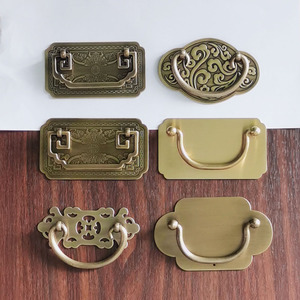 纯铜拉手新中式仿古柜子抽屉把手明清家具全黄铜古铜色红木铜配件