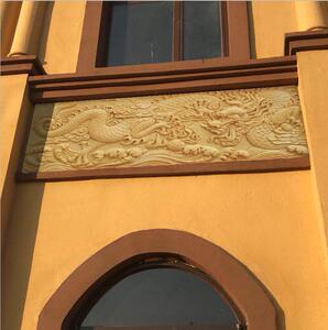砂岩浮雕 壁画 大气中式游龙图 背景墙艺术外墙酒店大堂浮雕壁饰