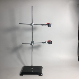 铁架台支架方座铁质实验室包含2个烧瓶夹2个十字夹底座铁架各一个