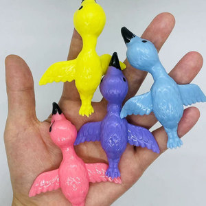 弹射小鸡彩色儿童手指发射火烈鸟恐龙可粘墙玩具发泄解压玩具粘性
