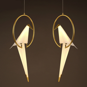 后现代创意个性小鸟吊灯卧室阳台餐厅吊灯简约设计北欧千纸鹤吊灯
