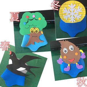 春夏秋冬卡通小动物头饰幼儿园表演道具动物头套节目派对面具帽子