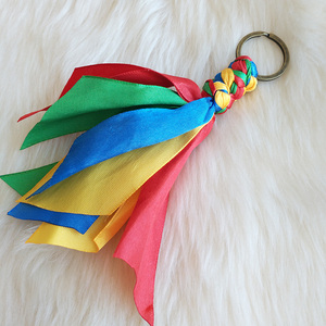 金刚结钥匙扣手工编制彩带金刚结钥匙链五彩钥匙环吉祥平安结包邮