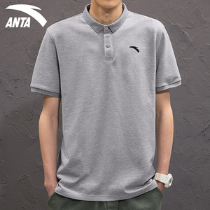 安踏短袖t恤男2022夏季新款商务翻领polo衫宽松运动半袖官网旗舰