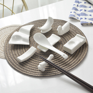 餐桌筷子架托10只勺子架托家用搁筷子托骨瓷勺子托中式陶瓷筷子架