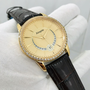 金色镶钻男士手表男机械表全自动超薄款镂空真皮带奢华2020年新款