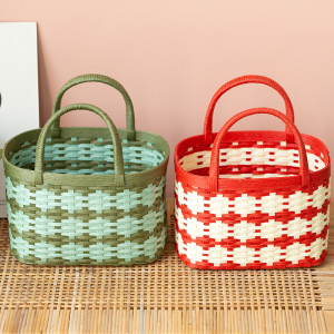 纸藤线纸绳线编织材料包水珠花纹提篮手工diy套件手编篮子花篮