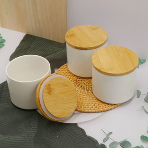 陶瓷茶叶密封罐咖啡豆杂粮谷储物罐瓶子竹木盖罐子家用日式调料盒