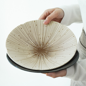 日本进口美浓烧千段十草日式拉面碗和风陶瓷家用饭碗大号沙拉碗盘